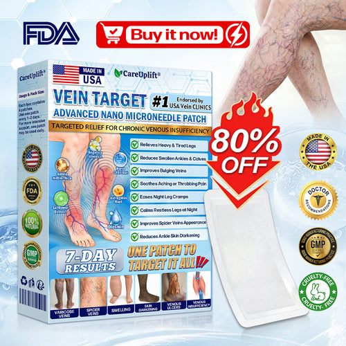 🇺🇸CareUplift® VeinTarget 🦵 Microneedle Patch – Relieves Leg Swelling & Varicose/Spider Veins ✅
